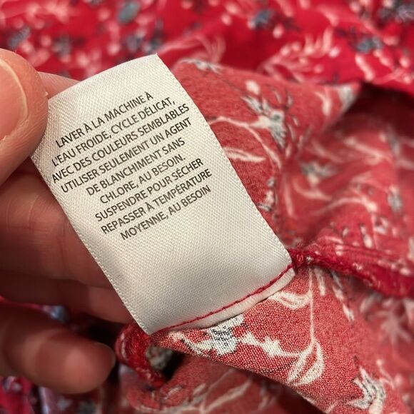 Treasure &Bond floral print blouse red size medium - Picture 7 of 8